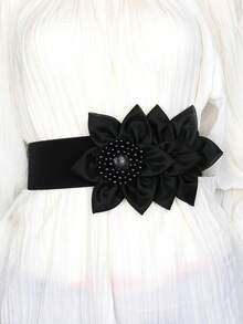 Boho Elegant Beaded Decor Tape Belt For Coats And Dresses Halloween Summer, School Fall, Autumn, Halloween CAT4 - 黑色 - 查看 2