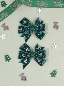 2 buc/8 buc Crăciun culoare solidă fundă agrafe de păr pentru fete, catifea model de Crăciun decor funde agrafe de păr pentru copii, accesorii de păr de Crăciun la modă pentru copii mici cadouri de petrecere de Crăciun