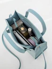 鳄鱼印花斜挎包，星期五 - 藍色 - 查看 5