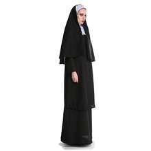 Colorful House Women Nun Costume Set Adult Traditional Nun Outfit Dress Halloween Cosplay Costume{"Size_name":"Large","Color_name":"ProfessionalWithZipper"} - 專業拉鍊 - 查看 4