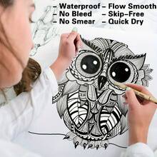 6pcs/12pcs Drawing Pen Fineliner Pen Black: Micro Set Waterproof Artist Art Pen Fine Liner Micro Point Tip Ink Marker Art Supplies Adult Drawing Supply Anime Gift Sketch Manga Outline Watercolor Zentangle