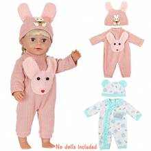 18 Inch Realistic Plush Rabbit /Blue Elephant Pajama Doll Clothes, Soft Lifelike Changeable Outfit Toy, Suitable For Girls Role Play And Christmas Gift (Doll Not Included) - Multicolor - View 2