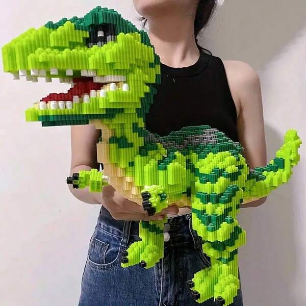 4015 piezas Conjunto de bloques de construcción de dinosaurios, Serie de animales Juego de fiesta, Decoración de oficina y hogar, Juguete creativo de bricolaje con dibujos animados entrelazados, Adecuado para adultos, Regalo de Navidad