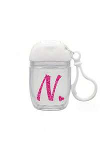 Rose Red Gold Letter Love A-Z Creative Printing Pattern, Transparent Hand Sanitizer Empty Bottle, Travel, Bracket Hook White Flip, Reusable Lid, Portable Empty Bottle Can Be Refilled, Cosmetics Container, Suitable For Liquid Lotion, Travel, Family Storage, Outdoor Travel, Is A Thoughtful Gift For Family And Friends, Graduation Gift, Mother's Day Gift, Anniversary Gift.