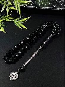 New Multicolor 45 Beads Resin Single Strand Tasbih, Meticulously Crafted With Silver Ornaments, Islamic Religious Ritual, Collector-Grade Faith Accessory - Multicolor - View 2