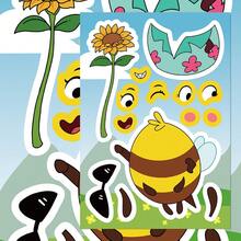 8 piezas de pegatinas a prueba de agua y duraderas con temática de abeja, adecuadas para decorar diarios DIY, cuadernos, portátiles, guitarras, patinetas, equipaje, teléfonos, útiles escolares, regalos de fiesta y vacaciones - Multicolor - Ver 7