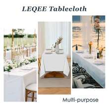 White Table Cloth,10 Pack 90 * 132inch Stain And Wrinkle Resistant Polyester White Table Cloth Rectangle,Decorative Fabric Table Cover For Party,Wedding,Kitchen,Dinning - 多色776 - 查看 5
