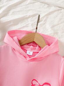 Conjunto de sudadera con capucha y pantalón jogger con estampado de mariposa para niña, conjunto informal para la escuela y juegos al aire libre, primavera/otoño/invierno