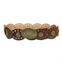 A Retro Rivet Round Belt For Ladies, A Bohemian-Style Corn-Eye Adjustable Waistband Belt, A Fashionable And Versatile Accessory For Vacation Photos - Multicolor - View 14