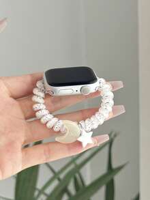 1 chiếc dây đeo đồng hồ co giãn kiểu scrunchie mới, tương thích với Apple Watch Series 11/10/9/8/7/6/5/4/3/2/1, 38mm/40mm/41mm/42mm/44mm/45mm/46mm/49mm Ultra 1/2/3 SE, có thể thay thế cho dây đeo gốc, món quà tuyệt vời nhất dành cho bạn gái, bạn bè và gia đình vào Ngày Valentine, Sinh nhật và Ngày của Mẹ (Chỉ bao gồm dây đeo). - trắng - Xem 3