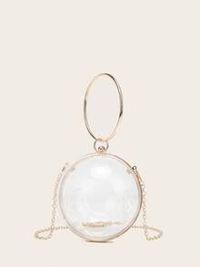 Women's Fashionable Mini Transparent Ball Chain Handbag For Daily Use - Clear - View 8