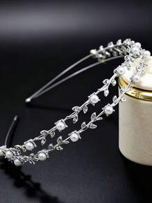 1pc Elegant Pearl & Rhinestone Headband, Fashion Multi-Layer Bridal Hairband, Wedding Hair Accessory,Gifts,Travel,Gifts For Women,Hair Stuff,Stocking Fillers,Stocking Stuffers For Women,Stocking Fillers Women,Christmas Gifts,Christmas Stocking Fillers,Gifts For Women,Stocking Stuffers For Adults,Stocking Fillers For Adult,Hair Stuff,Women's Accessories,Stocking Stuffer,Coming-Of-Age Hair Accessory,Christmas Hair Accessories,Gift Ideas For Women,Beauty Stocking Fillers