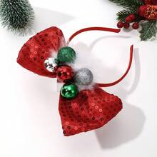 1pc Women's Cute Sequin Pom Pom Party Headpiece For Christmas