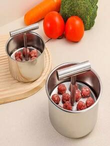 1pc Stainless Steel Meatball Maker, 6-Hole Quick & Easy DIY Meatballs, Fish Balls, Potato Balls, Vegetable Balls And Ice Cream - Suitable For Home And Restaurant Kitchen, Modern Cooking Tool