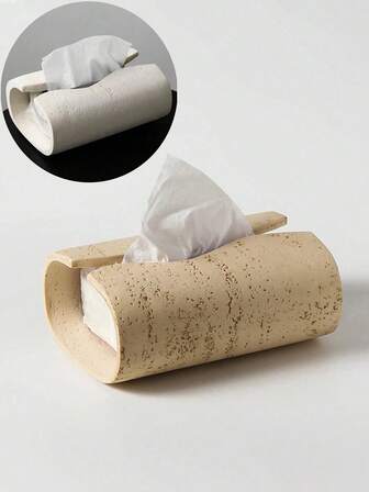 复古侘寂风格树脂纸巾盒，东西方纹理纸巾盒，适用于美术桌摆放、家居装饰、礼品和学习用品