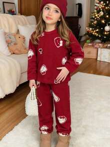 Sanrio Roupa de dormir de pelúcia quente e fofa da   para meninas, adequada para outono/inverno