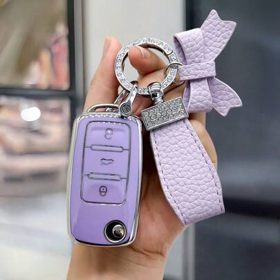 غطاء قذيفة غطاء مفتاح السيارة [عقدة الفيونكة] ل- VW ل- Magotan ل- Golf 4 3 5 6 ل- MK6 ل- Passat ل- Touran ل- Bora ل- Tiguan ل- Jetta ل- Lavida ل- Skoda ل- Octavia حقيبة مفتاح السيارة