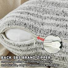 1 pièce Housse de coussin en fausse fourrure texturée, housse de coussin décorative douce à rayures pour canapé, chaise, chambre à coucher, salon, décoration de la maison