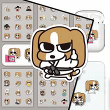 70 piezas Paquete de pegatinas creativas y estéticas de Beagle, adecuadas para pegar en teléfonos móviles, diarios, maletas, portátiles, tazas de agua, etc., exquisito regalo para festivales, fiestas y cumpleaños - Multicolor - Ver 2
