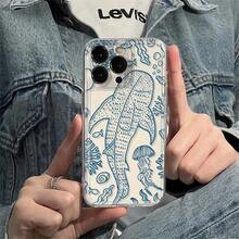 Funda de teléfono a prueba de golpes Funda de teléfono: Funda Transparente - Cubierta de Teléfono de TPU Suave de Lujo a Prueba de Golpes Compatible con iPhone 17, 16, 15, 14, 13, 12, 11 Pro Max, 16, 15, 14 Plus, 13, 12, X, XS Max, XR, 8, 7 Plus Aventura Submarina de Tiburón Ballena Protección contra Caídas - 1 pieza - Ver 5