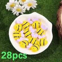 Yellow Resin Bee Shaped Non Porous Beads, Bee Themed Birthday Party Beads & Bead Assortments, Used For DIY Hair Clips, Phone Cases, Clothing Accessories, Envelope Cutting And Pasting Decoration, Christmas Eve, Thanksgiving, Halloween Parties, Holiday Parties, Birthday Gifts, Back To School Season, Bee Festival Decoration Accessories