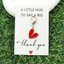 1pc/9pcs Ladies' Gold Alloy Heart-Shaped Keychain With Thank-You Card - Colorful Heart-Shaped Pendant, Ideal Gift For Teachers, Mothers, Girlfriends, Best Friends, Birthdays, Christmas, Thanksgiving, And Thank-You Gifts - Multicolor - View 20