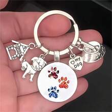 1 st unisex ny hundtassnyckelring, söt djurtecknad nyckelring, hundben hundhustillbehör, present till djurälskare, hänge - Multifärgad - Visa 2