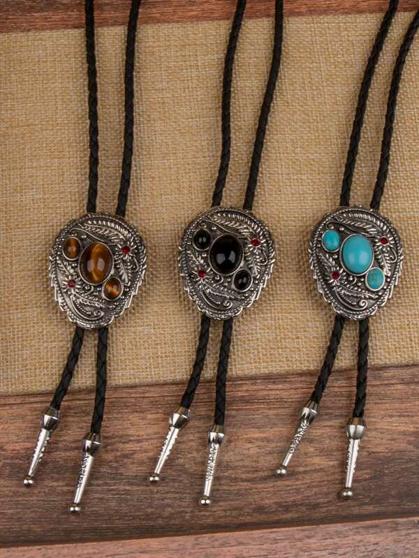 1 قطعة ربطة عنق بولو عصرية، قلادة حبل بولو غربية قابلة للتعديل للرعاة