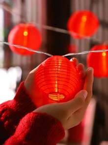 Chinese New Year Red Lantern String Lights, Home Holiday Decor Lights, Suitable For New Year, Festivals, Parties, Room, Living Room Decoration