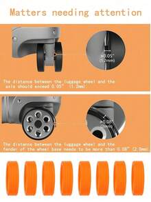 Luggage Wheel Cover Set, Suitable For 8-Wheel Rotating Suitcase, Wear-Resistant & Noise-Reducing Luggage Wheel Protector, Essential Travel Accessory For Holiday Trips - Multicolor - View 10