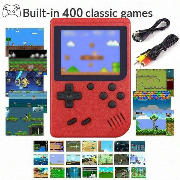 Mini Handheld Macaroon Game Player 400 In 1 Retro Video Game Console 8 Bit 2.4 Inch Colorful Lcd