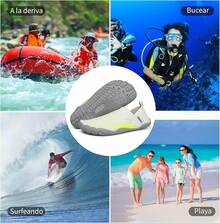 BLUESURF Zapatos de Playa Secado Rápido para Hombre y Mujer Calzado Deportivos Atléticos al Aire Libre Calcetines Antideslizantes para Deportes acuáticos Pescar Bucear Surfear - Blanco-gris - Ver 9