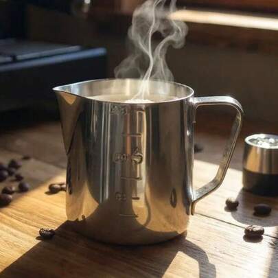 Jarra Leiteira Latte Art Aço Inox 1Lt Café Cafeteria Cremeira Leiteira Para Café Barista