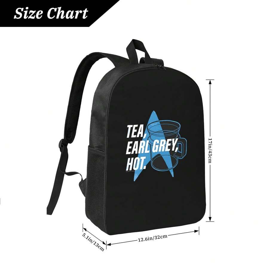 Stars Treks Logo T Shirt - Adjustable Shoulder Straps, Minimalist Style Unisex Daypack For Commuting, Travel & Casual Use, Durable Polyester, Zipper Closure, Vibrant Accessory, Secure Storage # 76 - màu đen - Xem 1