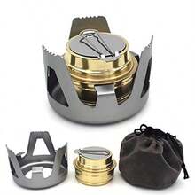 Portable Outdoor Mini Alcohol Stove Burner Ultralight Camping Cookware Set For Outdoor Camping Hiking Backpacking Picnicgift - As Pic - View 1