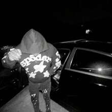 Spider Web Fashion Hip-Hop Printed Flower Hoodie, European And American Brand Large-Sized Loose Men's And Women's Hooded Sweatshirt Set - Đen và trắng - Xem 5