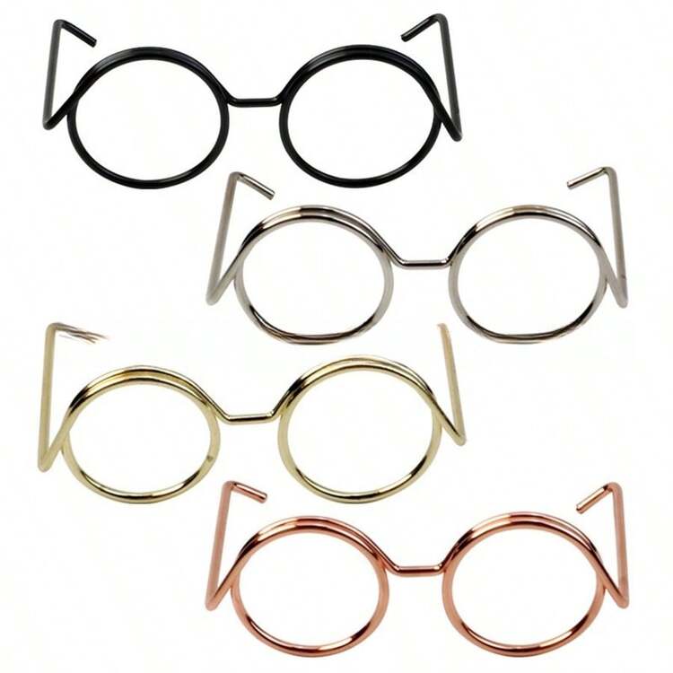 10 piezas de Minigafas, Adecuadas para Muñecas - Gafas de Metal, Se Pueden Usar para Manualidades DIY y Fotografía, Diversos Colores, Ideal para Artesanías, Decoraciones Creativas, Decoraciones de Fundas de Teléfono y Decoraciones Navideñas. - Multicolor - Ver 4