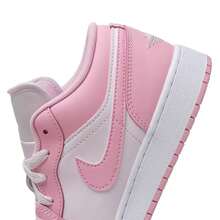 Nike Teens' Sports Shoes, AJ1 Patchwork Colorblock Sneakers, Retro Classic Air Cushion Sports Skateboard Shoes, 553560-614 - White/Pearl Powder/Medium Soft Powder - View 7