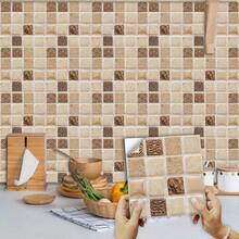 10 miếng dán tường hình gạch mosaic, giấy dán tường phẳng bằng PVC hiện đại, dễ dán, thích hợp cho nhà cửa, nhà bếp, phòng ngủ, trang trí tường. - Nhiều màu - Xem 2