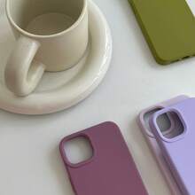 High-End Solid Color Aesthetic True Silicone Phone 16 Pro, Compatible With 15/14/13/12 Pro, Soft And Smooth Texture, Shockproof Protective Cover Plus. Slim Soft Phones - 1 cái - Xem 12