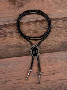 1pc Gothic Cowboy Bolo Tie, Fashion Long Metal Necklace Accessory, Versatile For Daily Wear