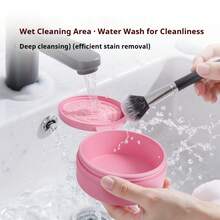 Miếng cọ rửa silicon hình tròn có nắp đậy, dụng cụ vệ sinh, miếng bọt biển khô, hộp cọ rửa. Thích hợp sử dụng tại nhà, khi đi du lịch, v.v. - Nhiều màu - Xem 5