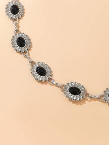 1pc Vintage Metal & Turquoise Fashion Waist Chain, Women's Versatile Dress Belt, Body Jewelry, Christmas Accessory Waist Chain. Suitable For Spring, Summer, Autumn, Winter, Punk Style. - White K - View 3