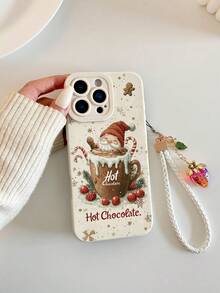 圣诞老人咖啡色喷漆穿孔米色喷漆草莓腕带简约时尚防震手机壳兼容 IP 17/IP17PROMAX/ IP 16/11/16pro/16plus/16promax/16e/15Promax/13/14/12/XS/XR/7G/8PGalaxy 兼容小米红米 - 彩色 - 查看 7