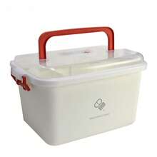 Caja de almacenamiento de pastillas de plástico de gran capacidad, caja de primeros auxilios de varias capas, caja de medicina portátil, gabinete de medicina doméstica simple