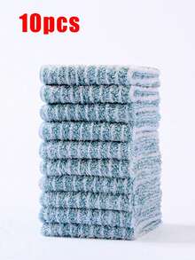 10 toalhas de rosto macias de cores aleatórias, toalhas demaquilantes quadradas reutilizáveis de secagem rápida (24 cm x 24 cm), panos de rosto suaves para a pele, ferramenta de limpeza portátil, multiuso para viagens, escola, volta às aulas, viagens, itens essenciais para viagem, itens essenciais para casa, toalha, cuidados com a pele - Multicolorido - Ver 11