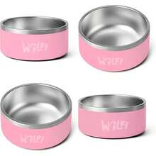 Wolfi ón de Acero Inoxidable para Perro, Antideslizante de Calidad, Plato para Mascota, Bowl para Mascota para Comida o Agua, comedero para Mascota, Cuenco (64 onzas) (, )(Rosa Chico) - Tipo 3 - Ver 1