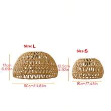 1pc Bohemian Style Paper Rope Lampshade, Rustic Hanging Lamp Shade, Woven Paper Rope Basket Ceiling Light Shade, DIY Pendant Light Shade, Suitable For Living Room, Kitchen Island, Dining Room Decor, Unique Home Decor Lampshade (Excluding Lighting Cord And Lamp Base) - Multicolor - View 20