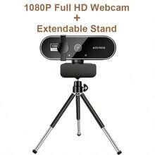 Webcams 2K/4K USB Web Camera With Tripod Microphone Autofocus Camera PC Computer Laptop Live Streaming Webcam For Video Calling - 1080P - 查看 9