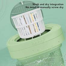 Set de lavadora plegable portátil, lavadora plegable portátil de 6,5 l con lavado y centrifugado automáticos, limpieza profunda y tubo de agua, limpieza profunda de ropa interior, ropa de bebé y otros. - Tipo de Enchufe A USA (110-127V) - Ver 6